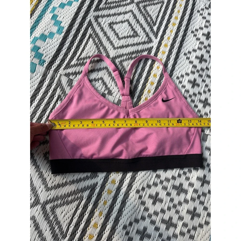 Nike Indy Light Support Sports Bra Pink Black Mesh Racerback 878614-693 Womens L